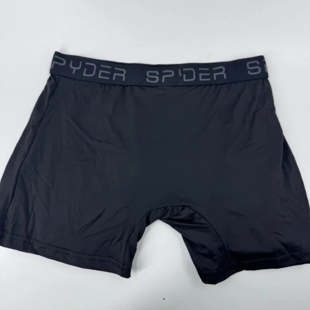 Spyder Mens Performance Boxer Briefs Black Stretch Elastic Waistband Size Medium